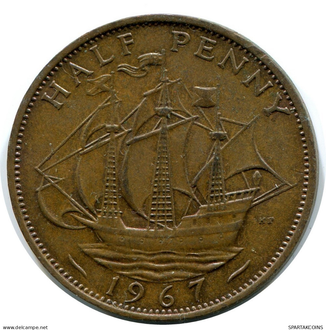 HALF PENNY 1967 UK GBAN BRETAÑA GREAT BRITAIN Moneda #AZ641.E.A - C. 1/2 Penny