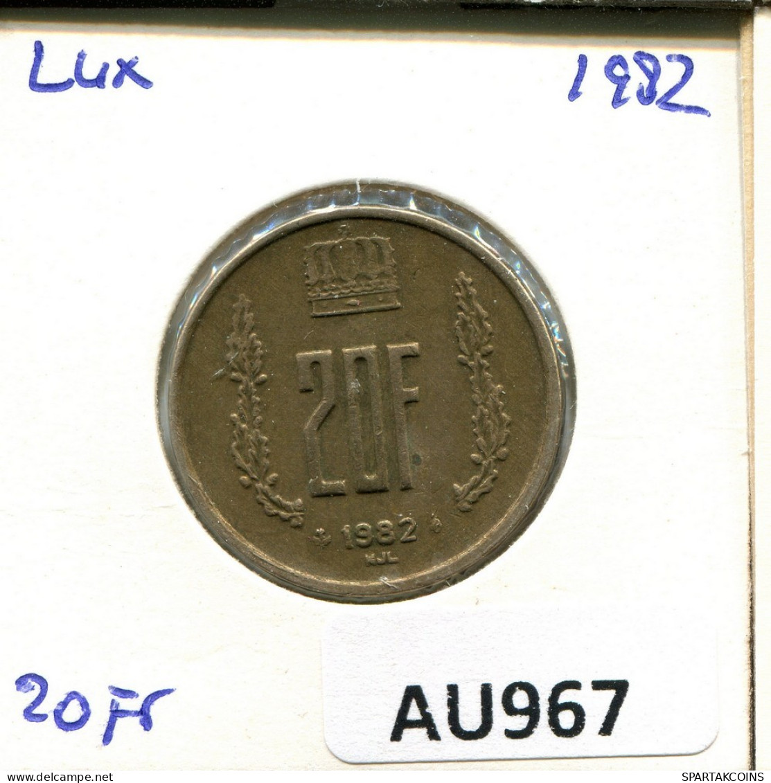 20 FRANCS 1982 LUXEMBOURG Coin #AU967.U.A - Luxembourg