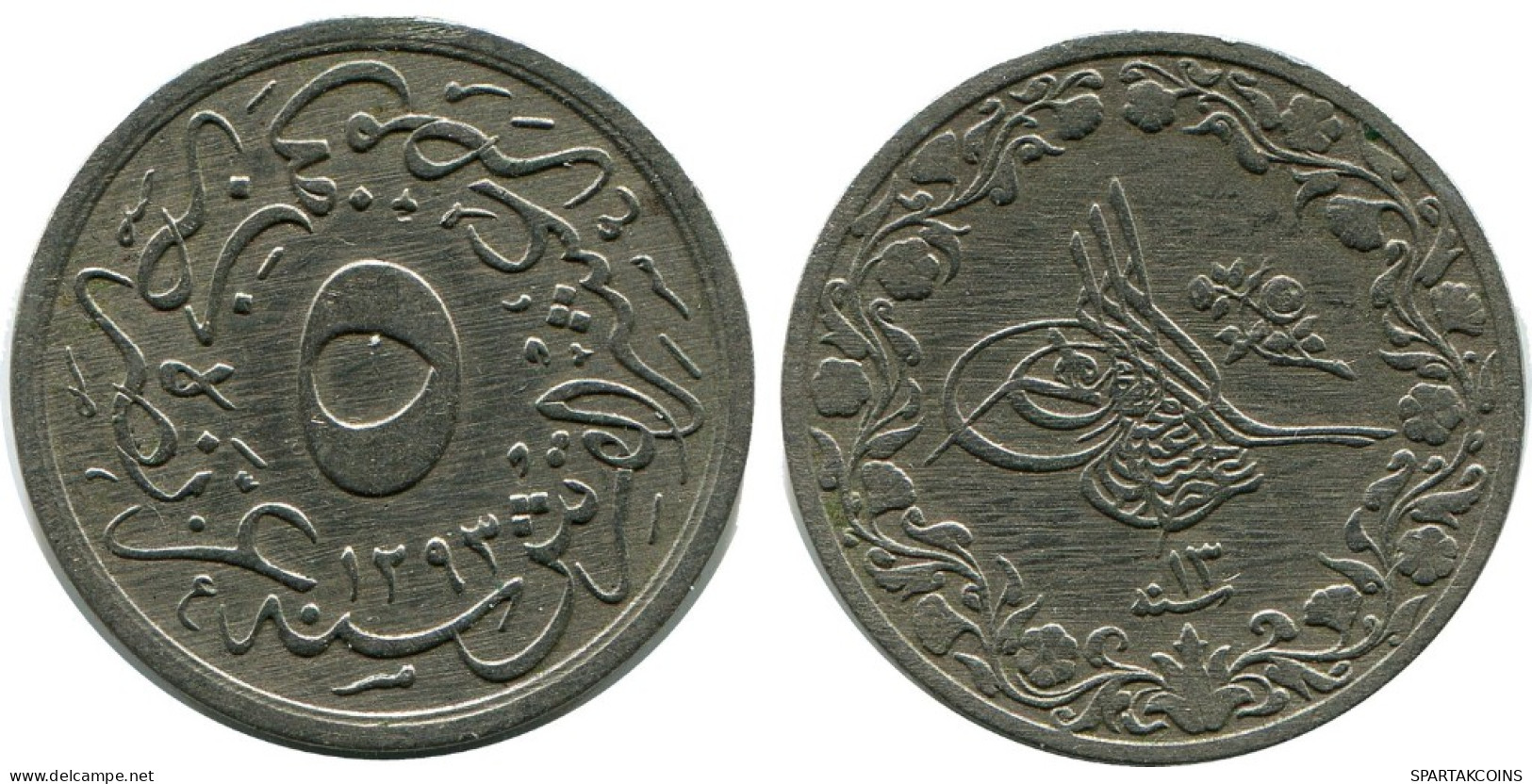 5/10 QIRSH 1887 EGIPTO EGYPT Islámico Moneda #AH273.10.E.A - Egypt
