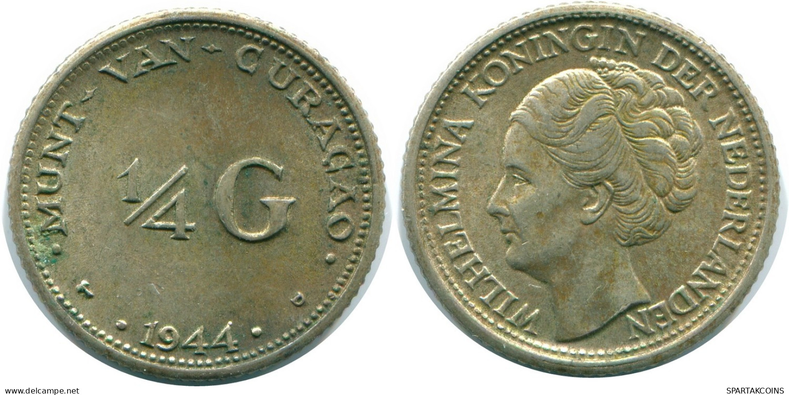 1/4 GULDEN 1944 CURACAO NEERLANDÉS NETHERLANDS PLATA Colonial #NL10588.4.E.A - Curaçao