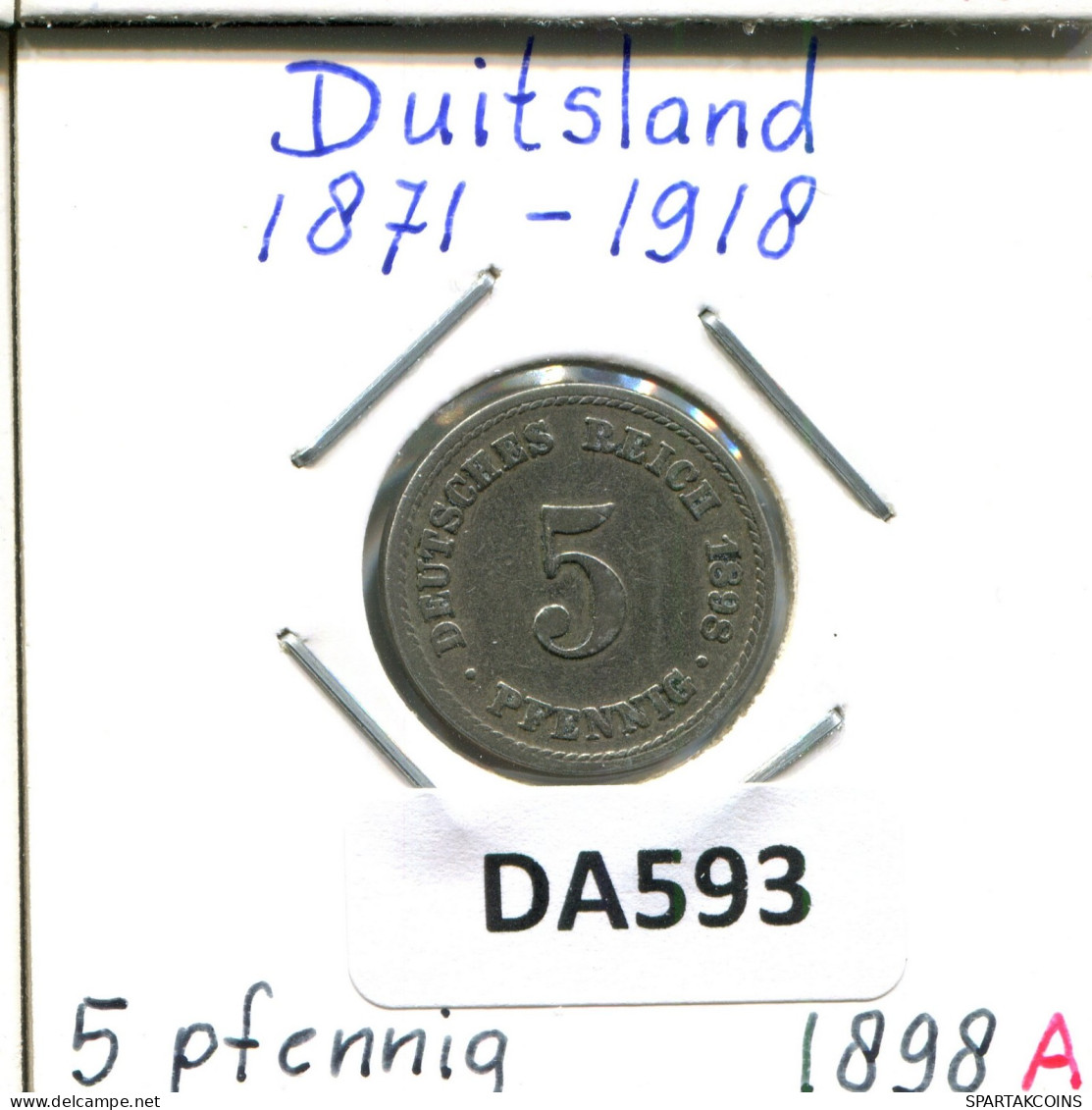 5 PFENNIG 1898 A ALLEMAGNE Pièce GERMANY #DA593.2.F.A - 5 Pfennig