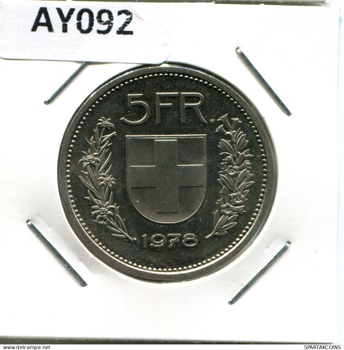 5 FRANCS 1978 SUIZA SWITZERLAND Moneda #AY092.3.E.A - Autres & Non Classés