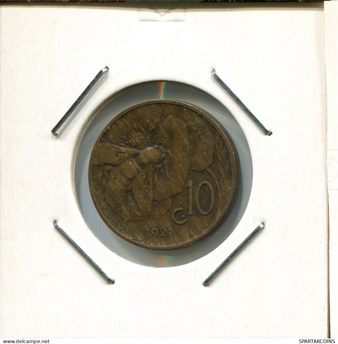 10 CENTESIMI 1921 ITALY Coin #AR623.U.A - 1900-1946 : Victor Emmanuel III & Umberto II