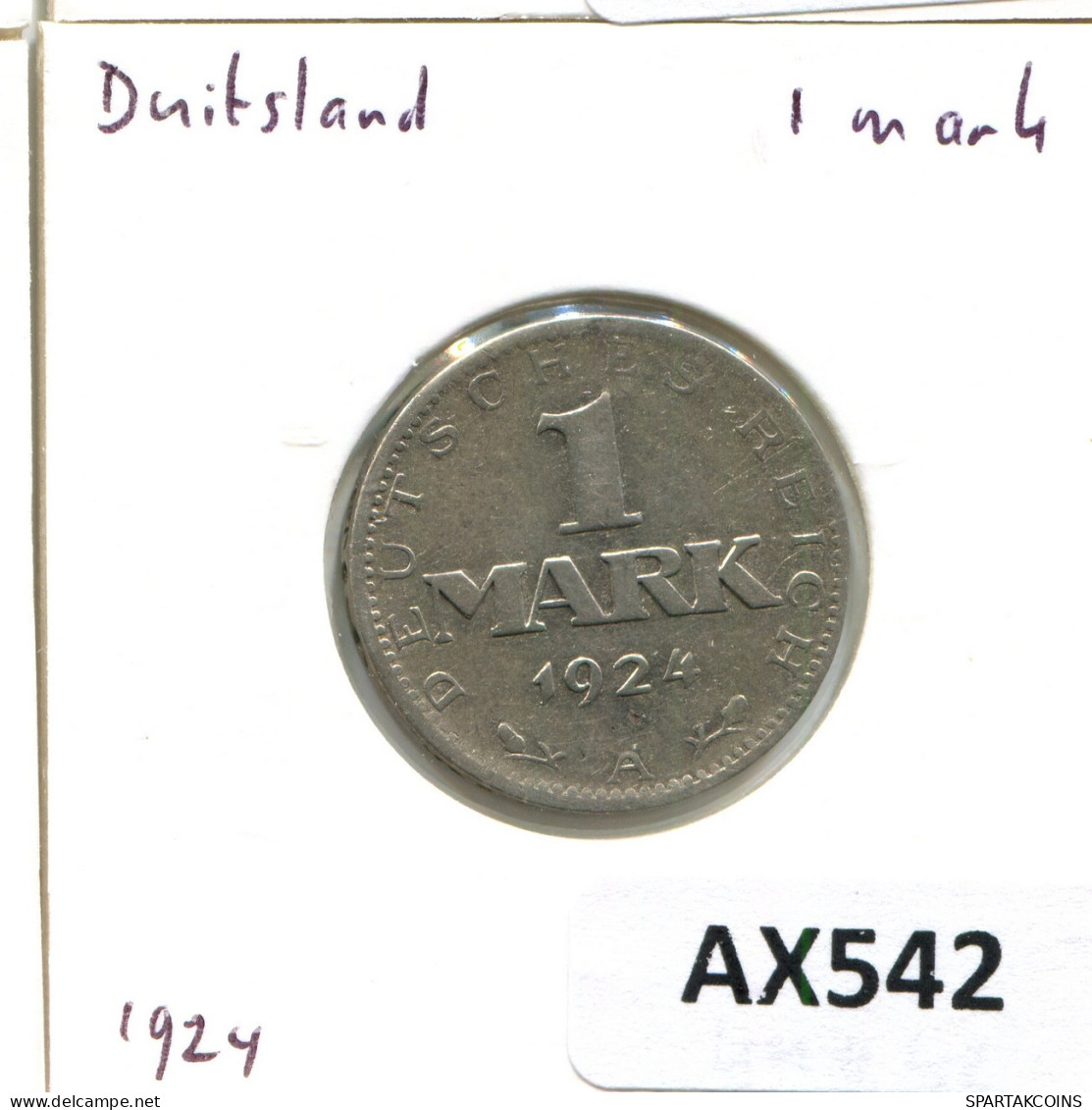 1 DM 1924 A GERMANY Coin SILVER #AX542.U.A - 1 Marco