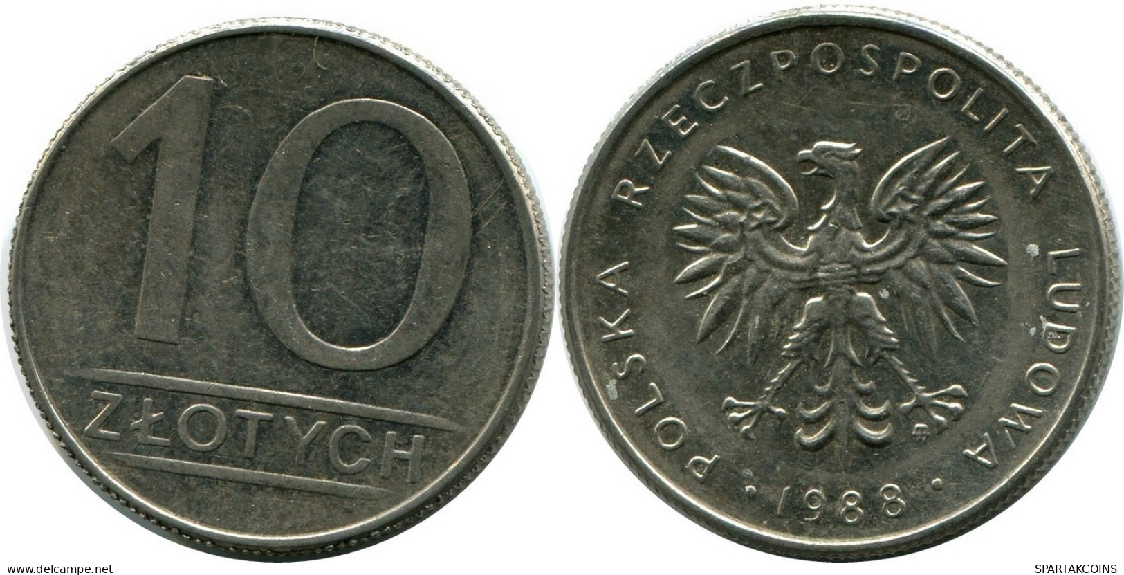10 ZLOTYCH 1988 POLAND Coin #M10236.U.A - Polonia