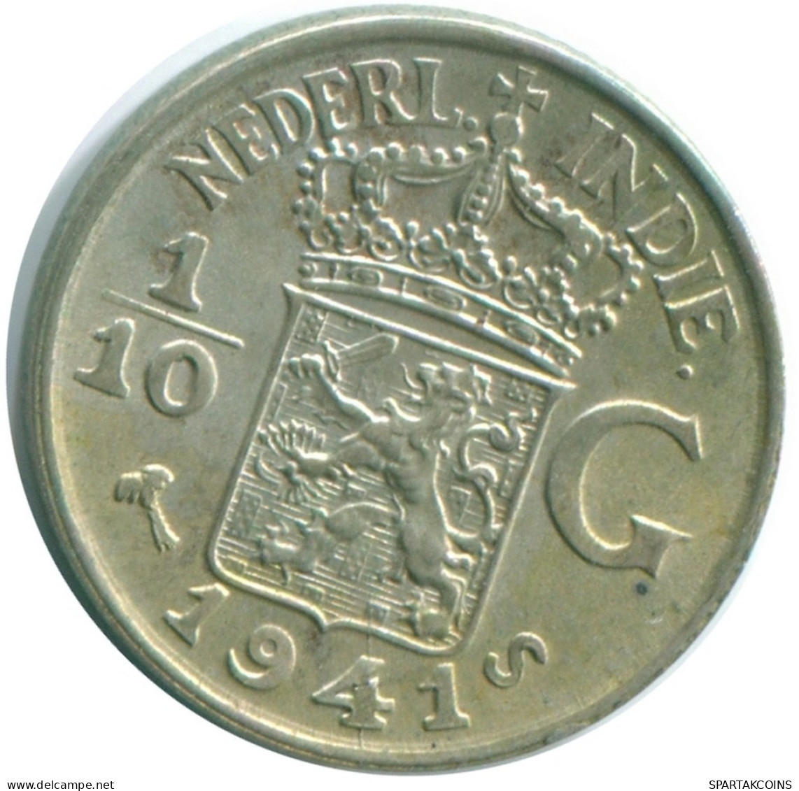 1/10 GULDEN 1941 S NETHERLANDS EAST INDIES SILVER Colonial Coin #NL13803.3.U.A - Niederländisch-Indien