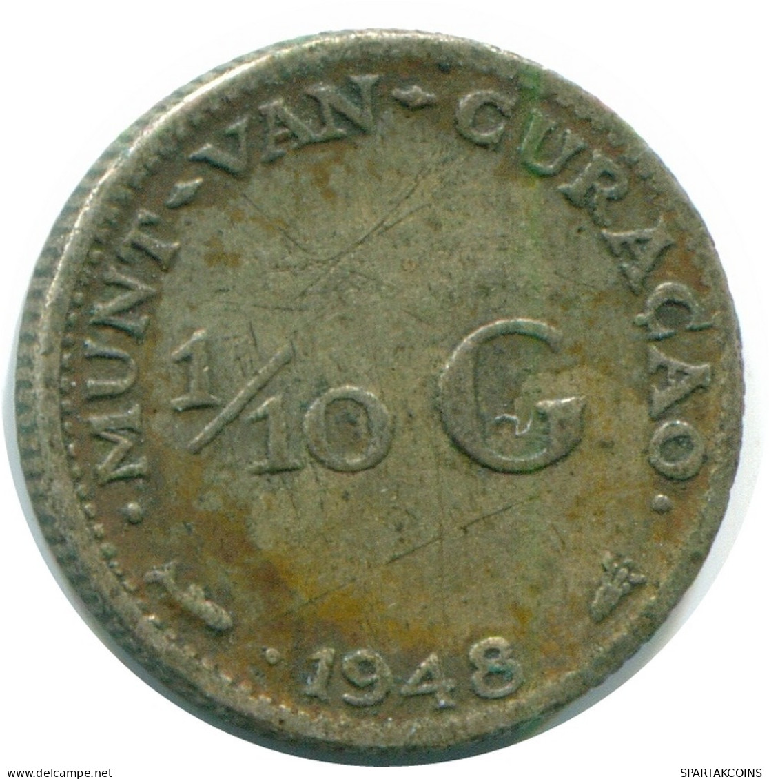 1/10 GULDEN 1948 CURACAO NIEDERLANDE SILBER Koloniale Münze #NL12035.3.D.A - Curaçao
