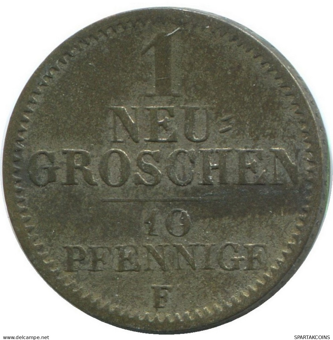 SAXONY 10 PFENNIG 1852 F Mint Stuttgart PLATA German States #DE10616.16.E.A - Other & Unclassified