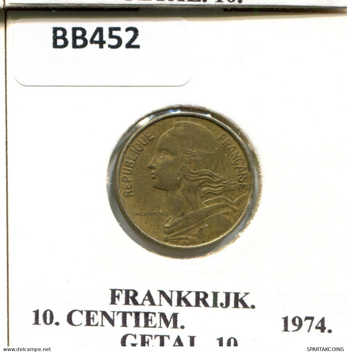 10 CENTIMES 1974 FRANCIA FRANCE Moneda #BB452.E.A - 10 Centimes