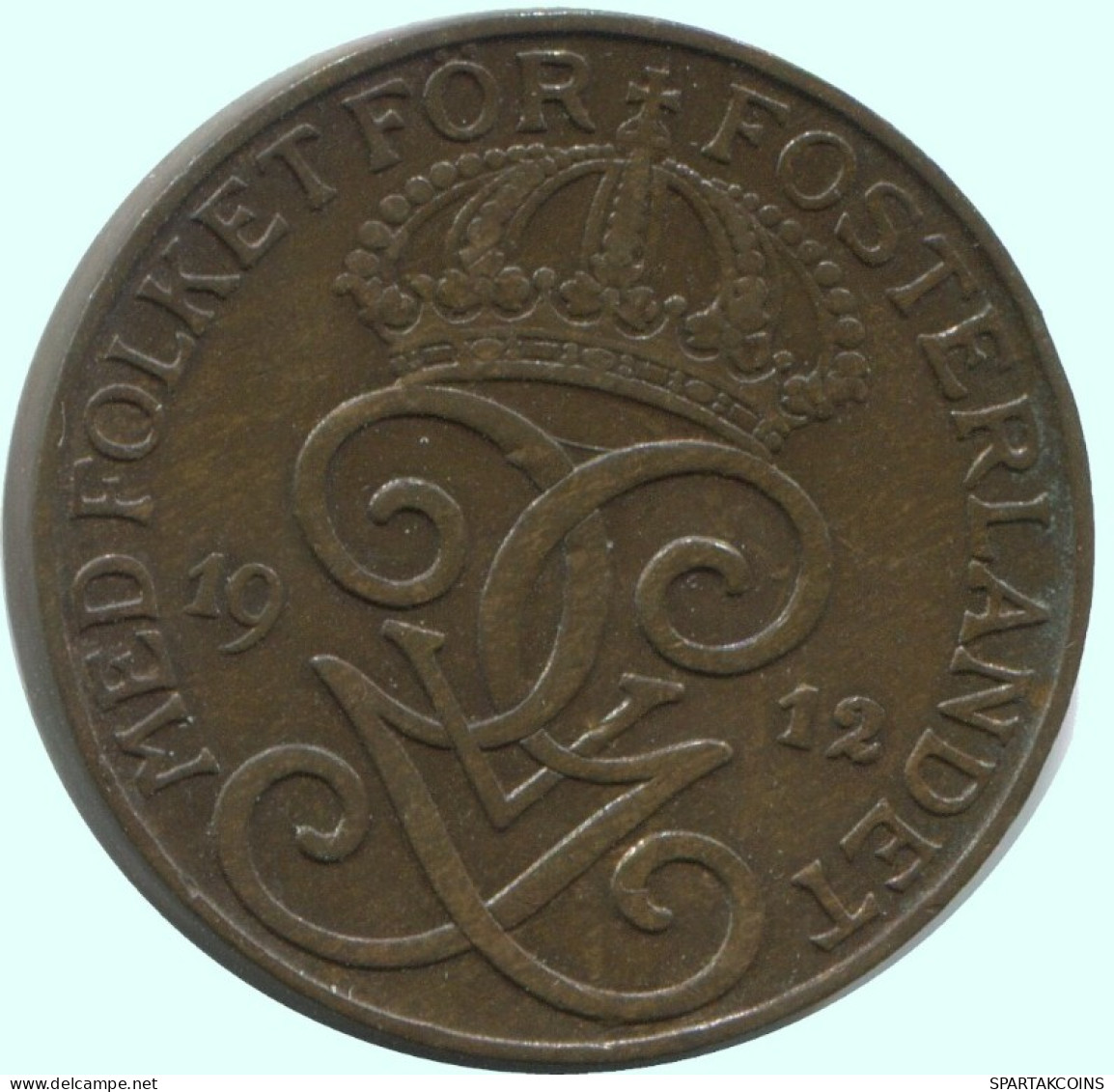 2 ORE 1912 SCHWEDEN SWEDEN Münze #AC833.2.D.A - Suède