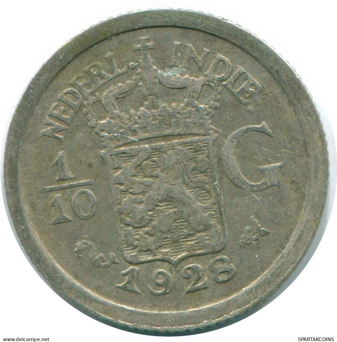 1/10 GULDEN 1928 NIEDERLANDE OSTINDIEN SILBER Koloniale Münze #NL13415.3.D.A - Niederländisch-Indien