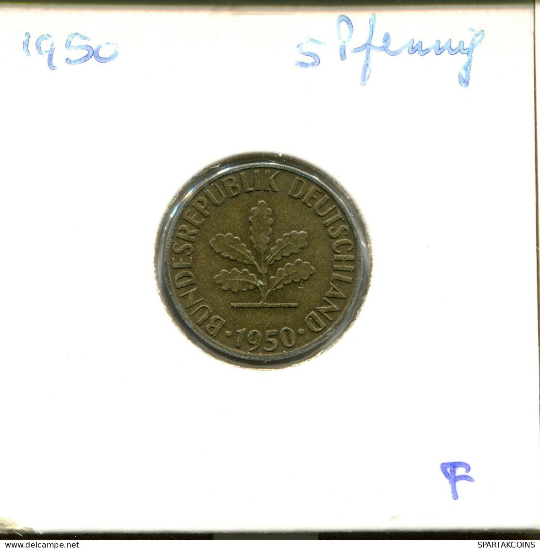5 PFENNIG 1950 F BRD ALEMANIA Moneda GERMANY #DA974.E.A - 5 Pfennig