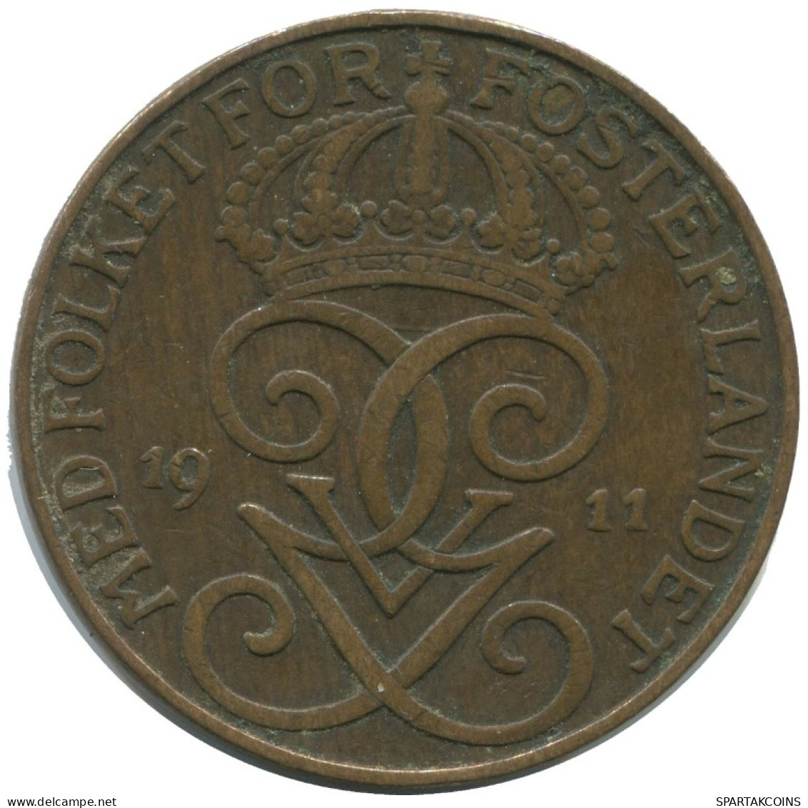 5 ORE 1911 SWEDEN Coin #AC447.2.U.A - Sweden