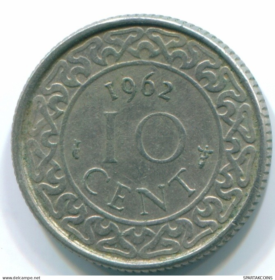 10 CENTS 1962 SURINAME NÉERLANDAIS NETHERLANDS Nickel Colonial Pièce #S13188.F.A - Suriname 1975 - ...