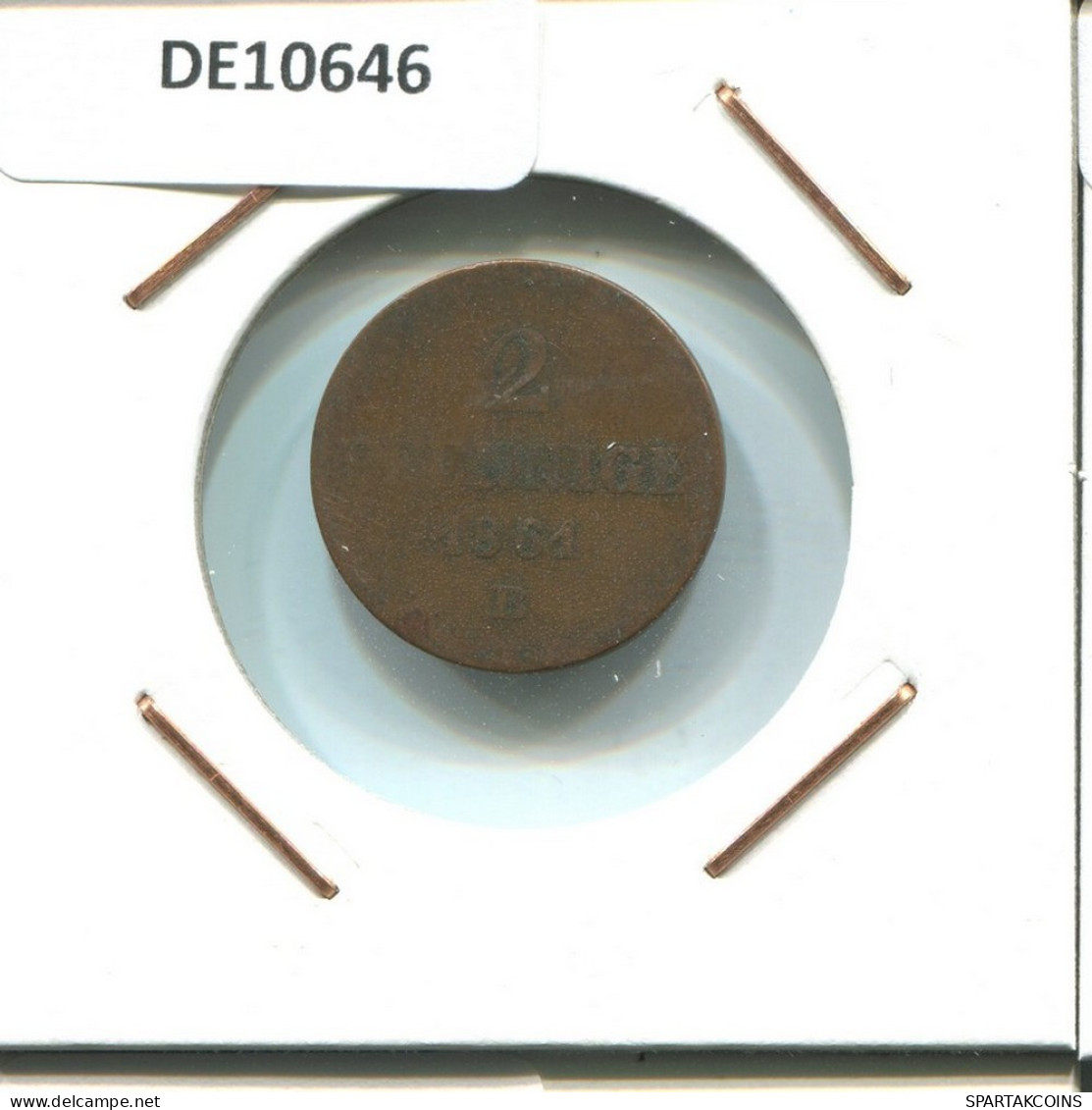 SAXONY 2 PFENNIG 1861 B Hannover Mint German States #DE10646.16.E.A - Autres & Non Classés