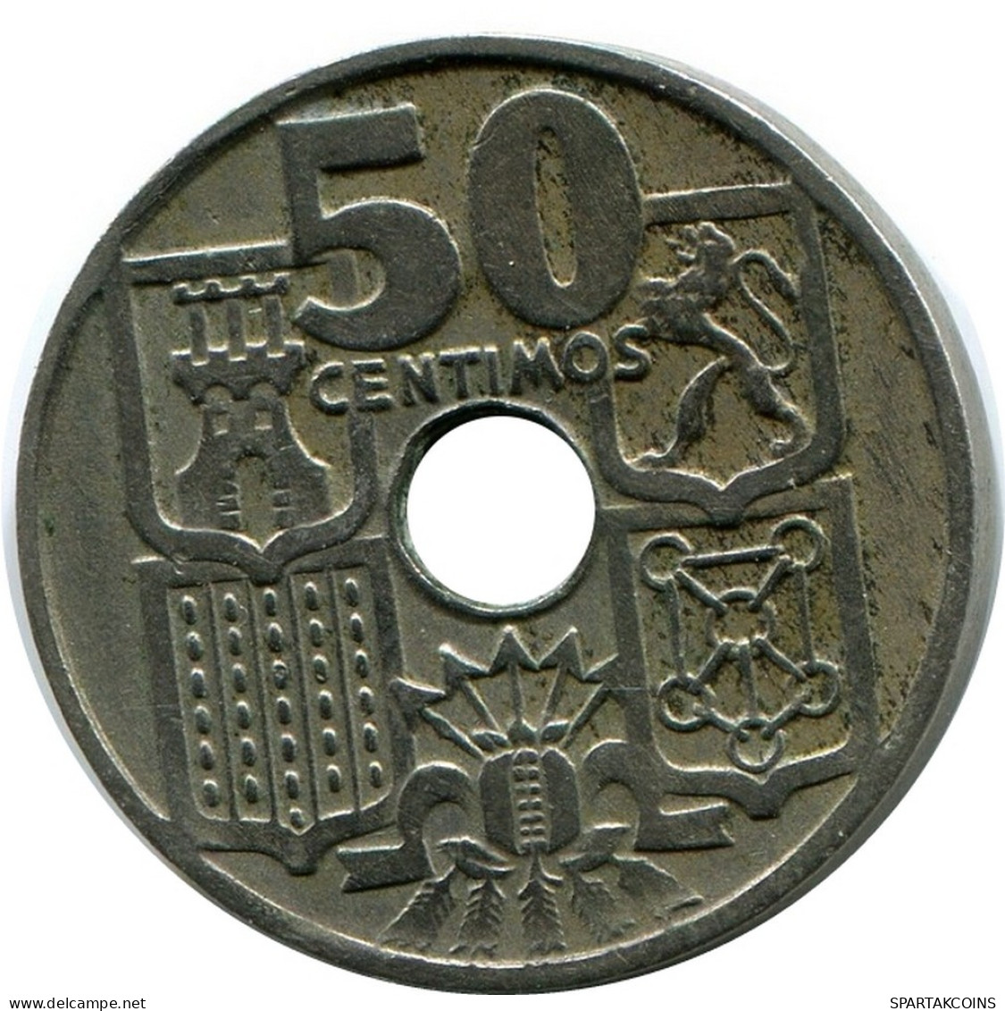 50 CENTIMOS 1949 SPAIN Coin #AR161.U.A - 50 Centimos