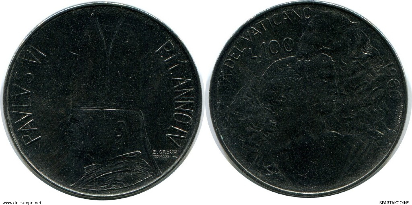100 LIRE 1966 VATICANO VATICAN Moneda Paul VI (1963-1978) #AH360.13.E.A - Vatikan