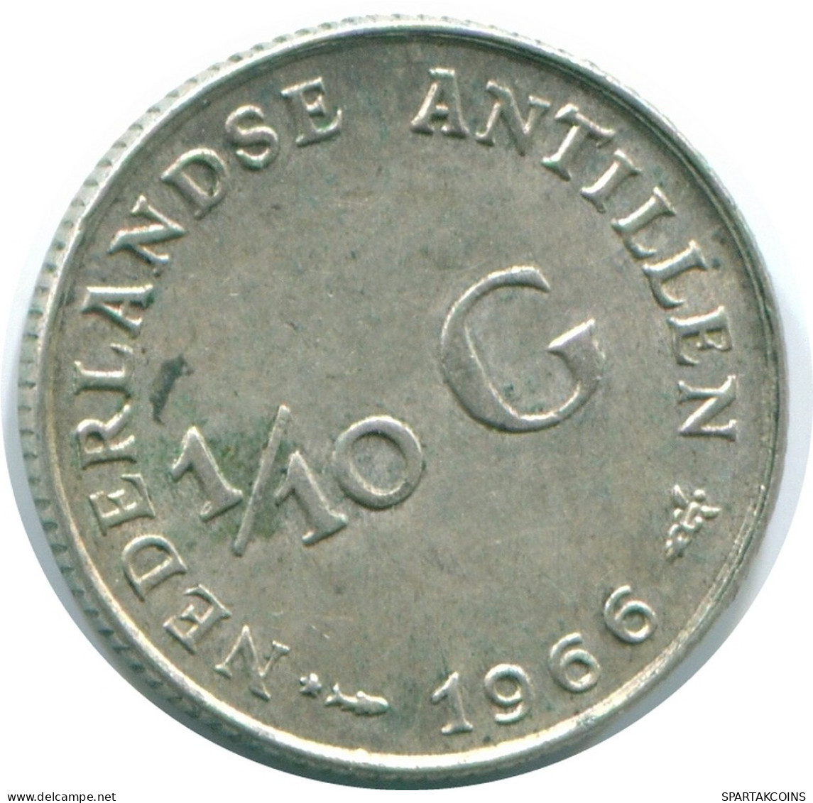 1/10 GULDEN 1966 NIEDERLÄNDISCHE ANTILLEN SILBER Koloniale Münze #NL12938.3.D.A - Netherlands Antilles
