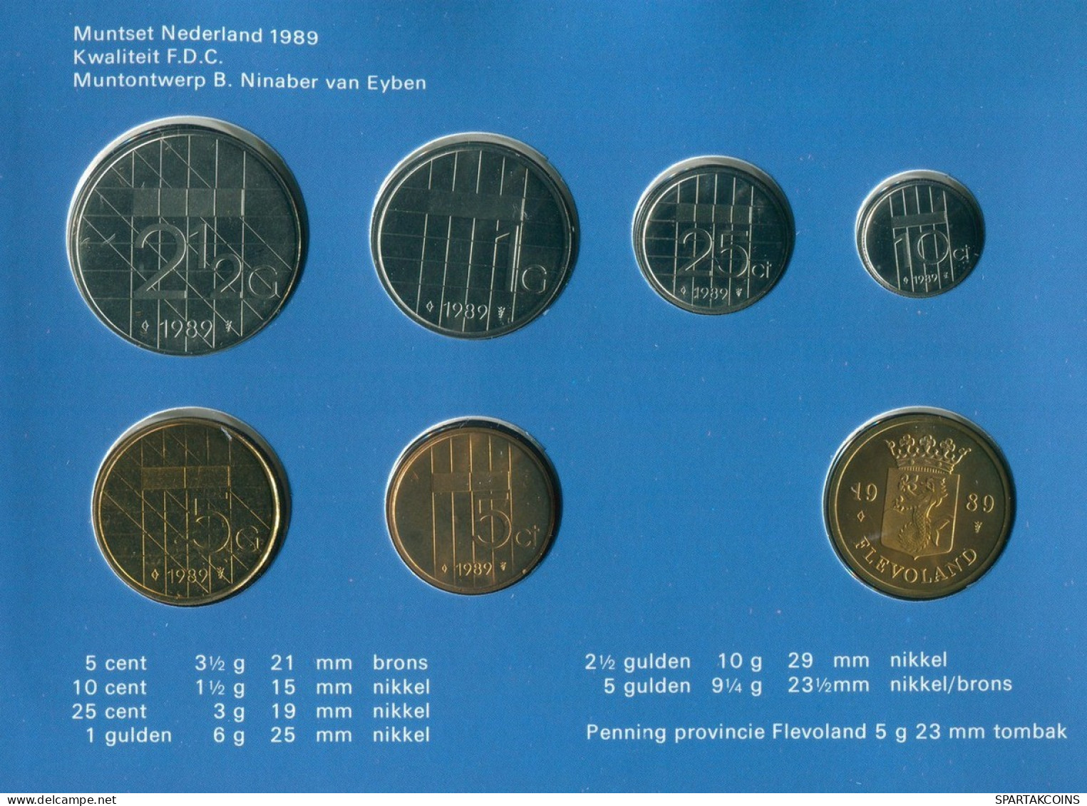 NIEDERLANDE NETHERLANDS 1989 MINT SET 6 Münze + MEDAL #SET1107.7.D.A - Nieuwe Sets & Testkits
