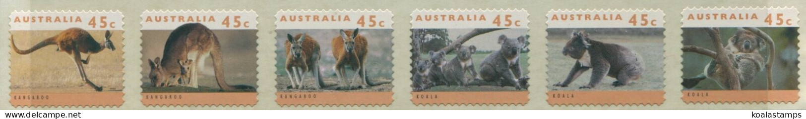 Australia 1994 SG1459-1464 Kangaroos And Koalas Diecut Strip MNH - Sonstige & Ohne Zuordnung
