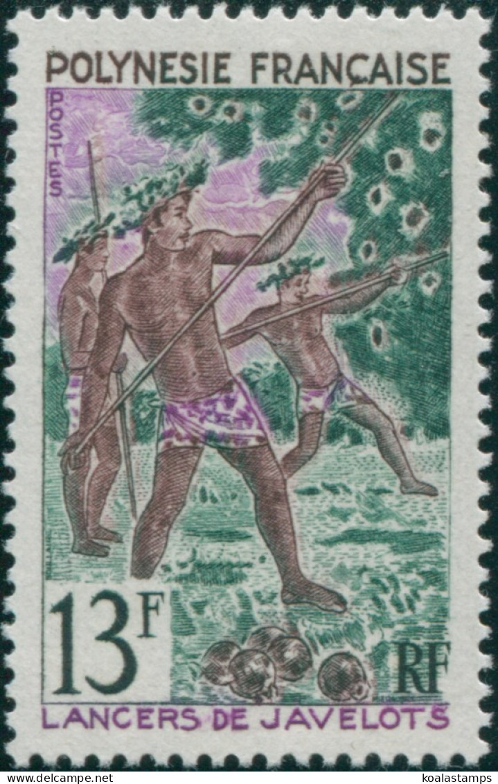 French Polynesia 1967 Sc#229,SG69 13f Javelin Throwing MNH - Autres & Non Classés