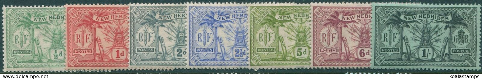 New Hebrides 1911 SG18-26 Weapons And Idols (7) MH - Andere & Zonder Classificatie