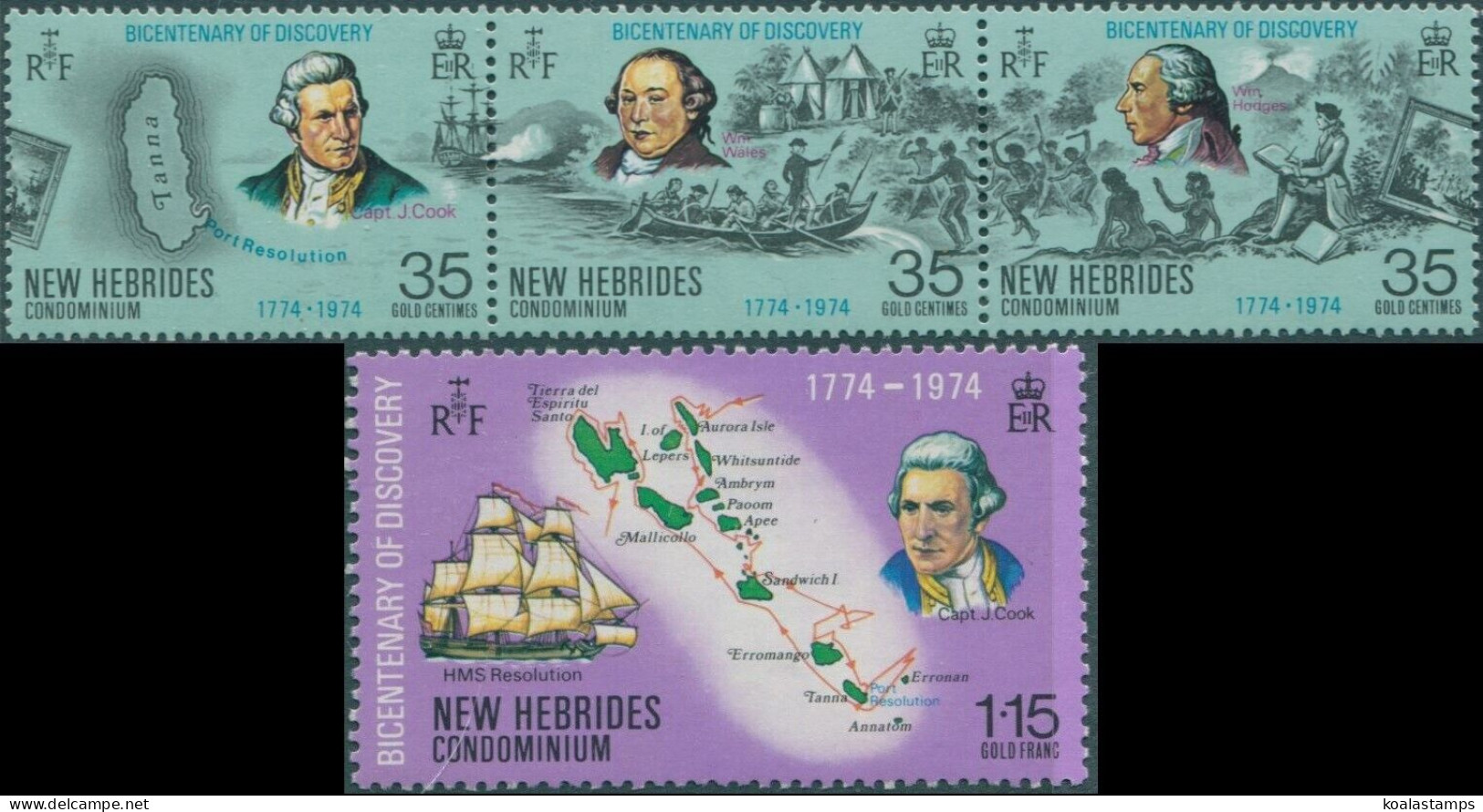 New Hebrides 1974 SG192-195 Discovery Set MNH - Other & Unclassified