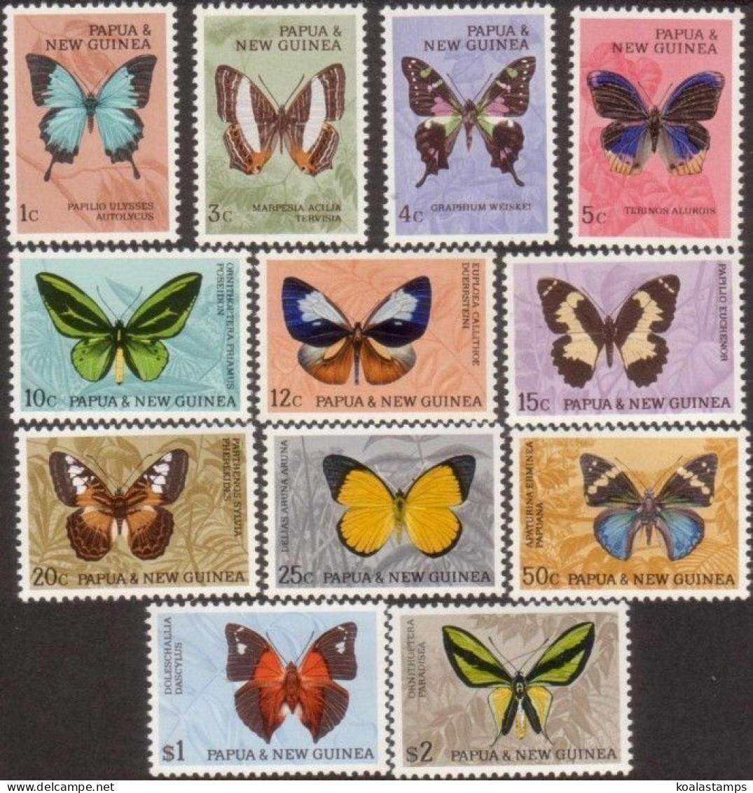 Papua New Guinea 1966 SG82-92 Butterfly Series MLH - Papua New Guinea