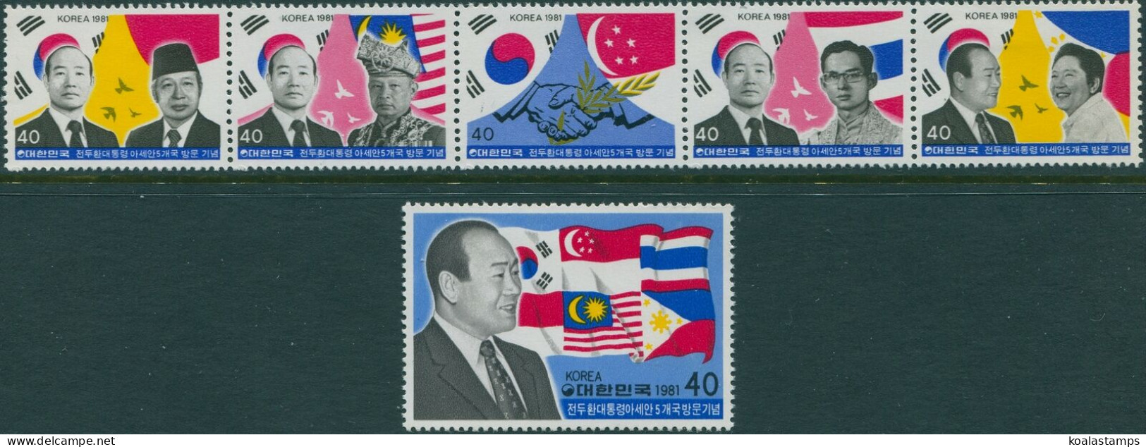 Korea South 1981 SG1475a-1480 Presidential Visit To ASEAN Countries Set MLH - Corée Du Sud