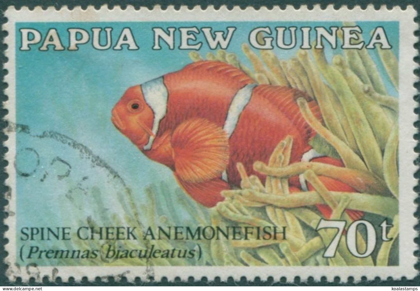 Papua New Guinea 1987 SG542 70t Spine Cheek Anemonefish FU - Papua-Neuguinea