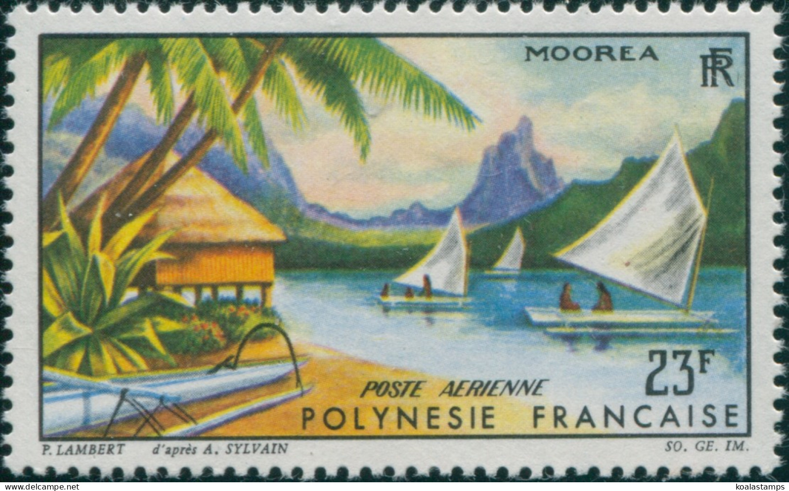 French Polynesia 1964 Sc#C32,SG43 23f Landscape Moorea MNH - Autres & Non Classés