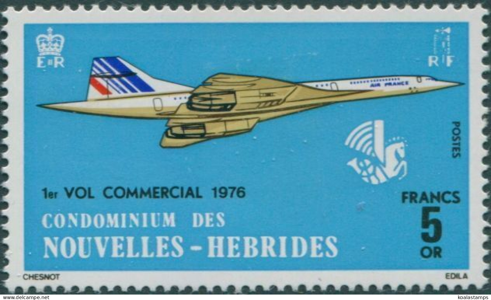 New Hebrides French 1976 SGF221 5f Concorde MNH - Sonstige & Ohne Zuordnung