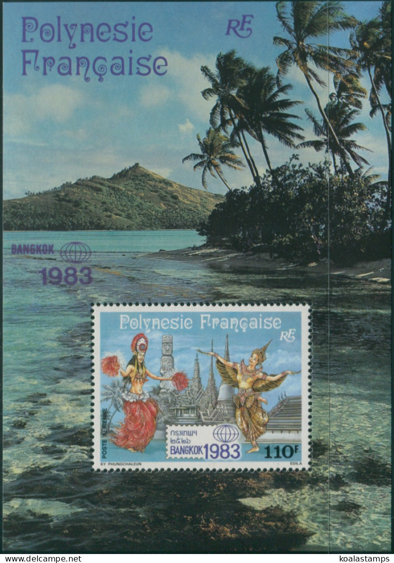 French Polynesia 1983 Sc#C200a,SG404 Bangkok Stamp Exhibition MS MNH - Sonstige & Ohne Zuordnung