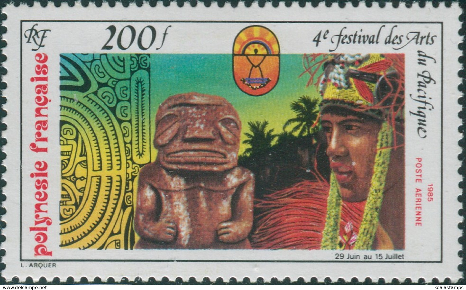 French Polynesia 1984 Sc#403,SG436 150f Arts Festival Noumea MLH - Autres & Non Classés