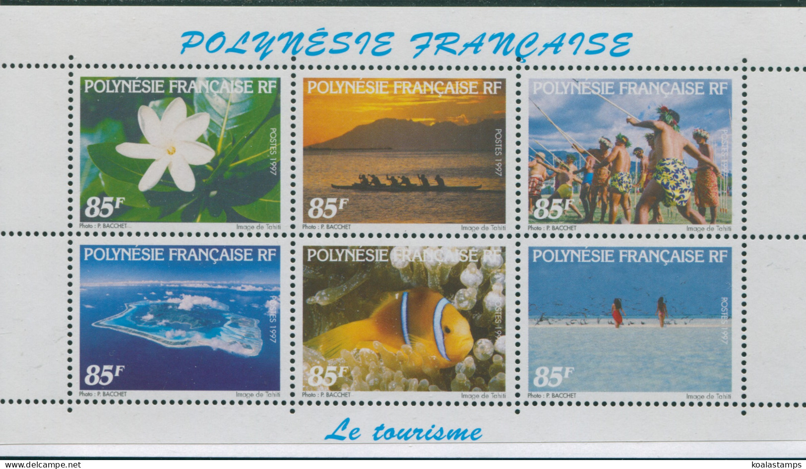 French Polynesia 1997 Sc#712a,SG793-798 Tourism Sheet MNH - Sonstige & Ohne Zuordnung