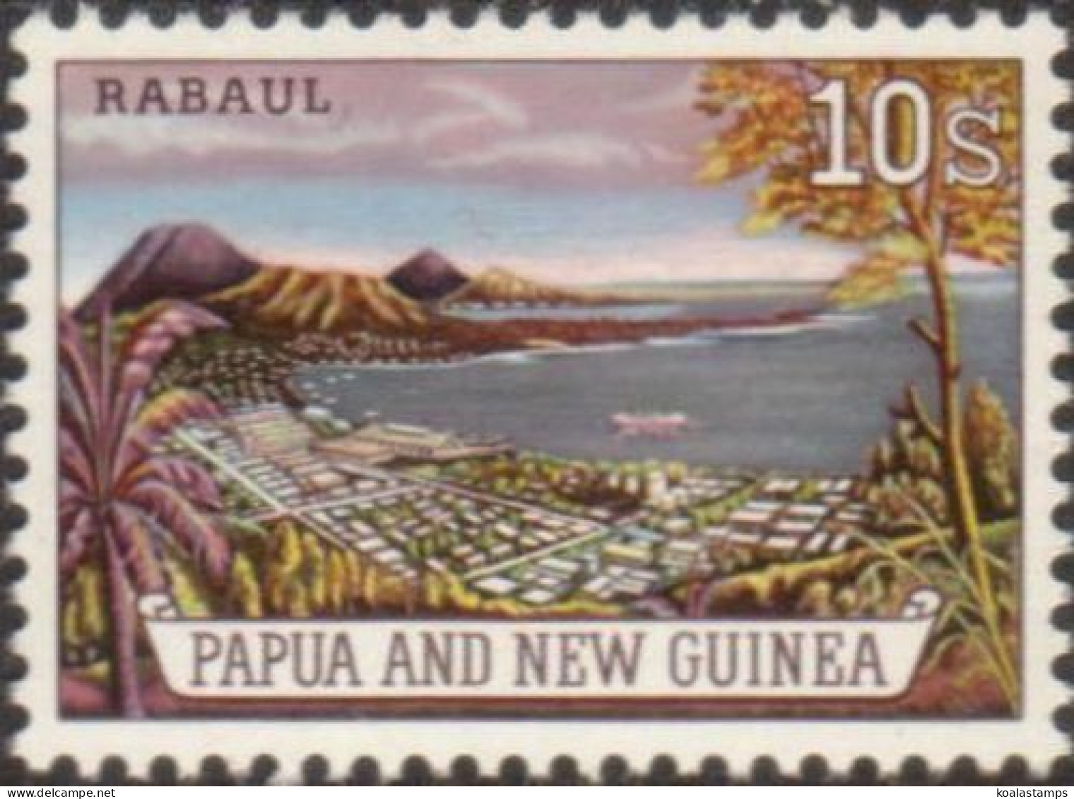 Papua New Guinea 1963 SG44 10/- Rabaul MLH - Papua-Neuguinea