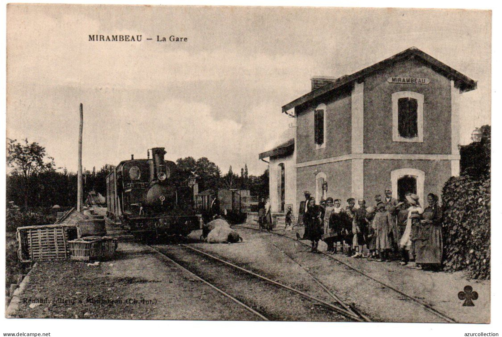 La Gare. Cachet De L'Hôpital Militaire Temporaire De Mirambeau - Mirambeau
