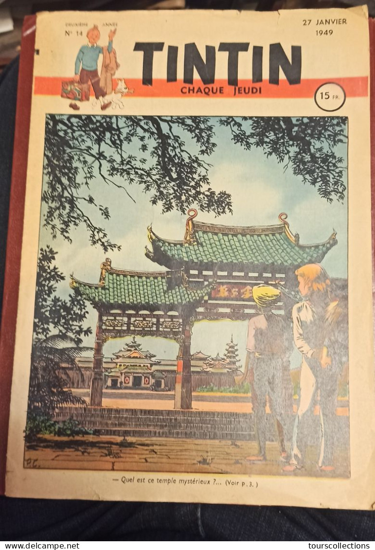 Le Journal De TINTIN Chaque Jeudi N° 14 - 2° Année  - 27 JANVIER 1949 - Kim En Chine - Temple - Tintin