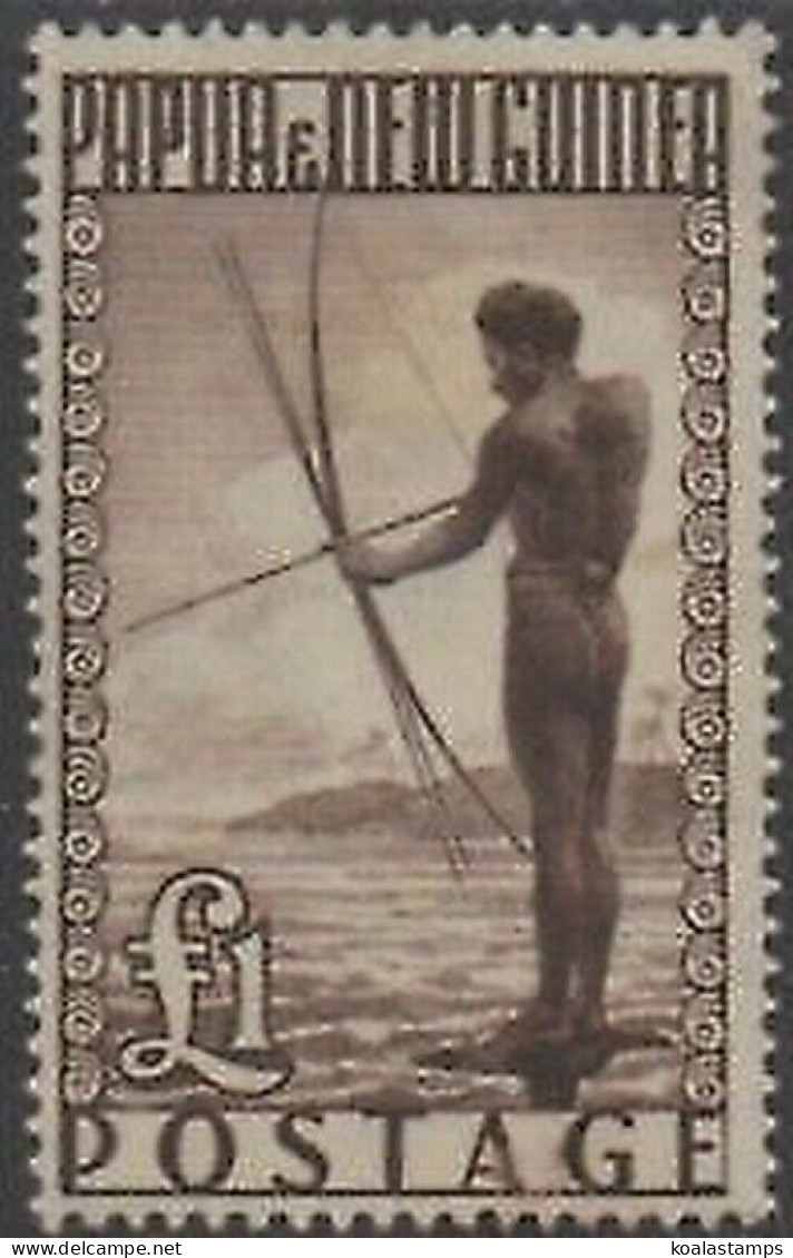 Papua New Guinea 1952 SG15 £1 Papuan Fisherman MNH - Papoea-Nieuw-Guinea