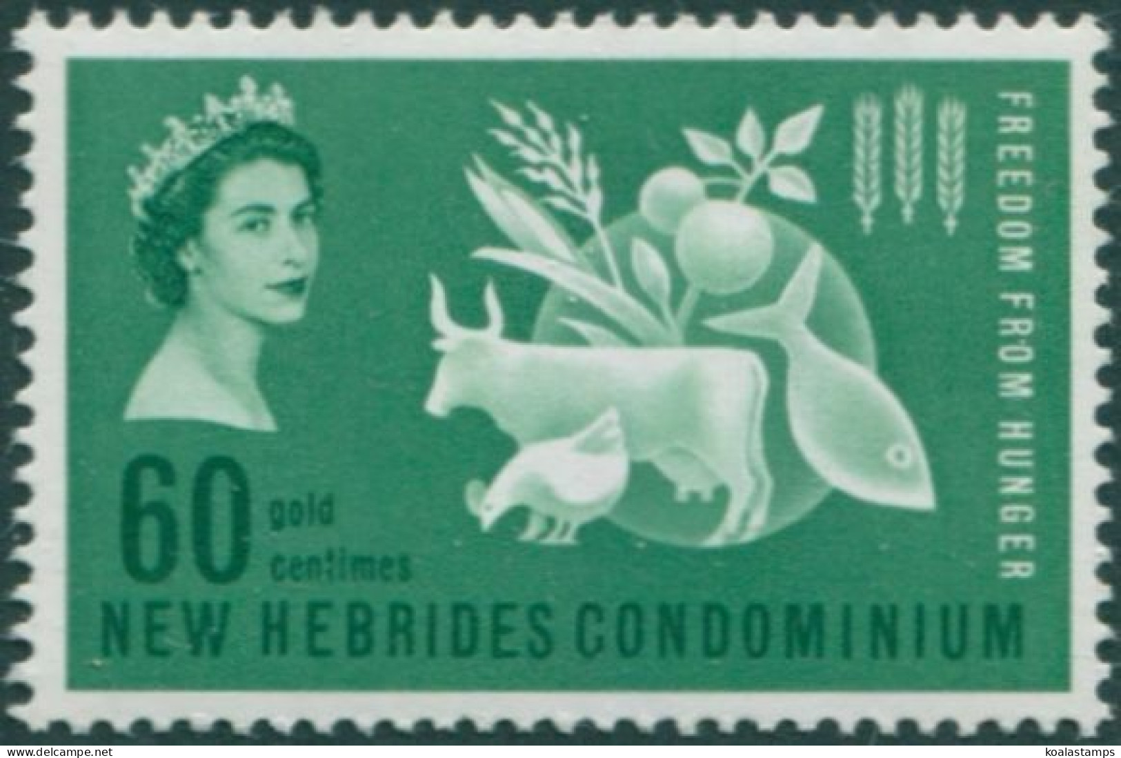 New Hebrides 1963 SG95 60c Freedom From Hunger MLH - Other & Unclassified