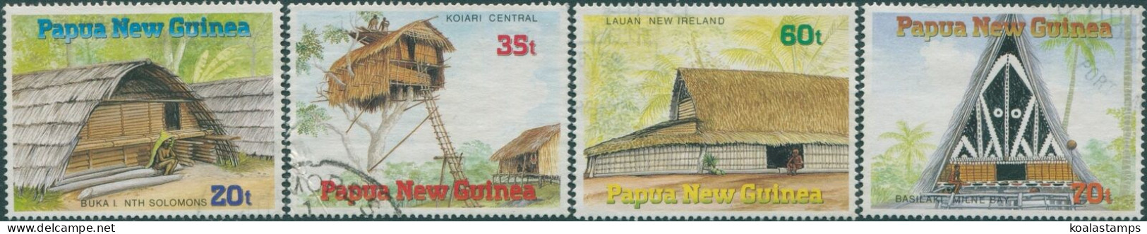 Papua New Guinea 1989 SG593-596 Traditional Dwellings Set FU - Papouasie-Nouvelle-Guinée