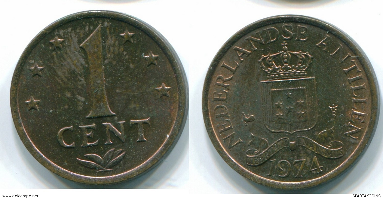 1 CENT 1974 NIEDERLÄNDISCHE ANTILLEN Bronze Koloniale Münze #S10657.D.A - Niederländische Antillen