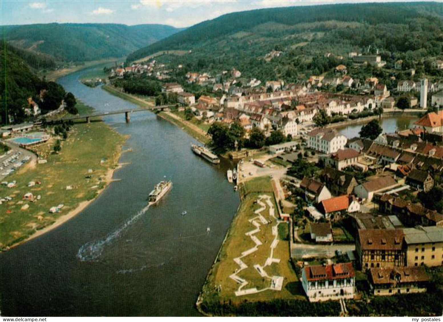 73945930 Bad_Karlshafen Panorama Blick Von Den Hessischen Klippen - Bad Karlshafen