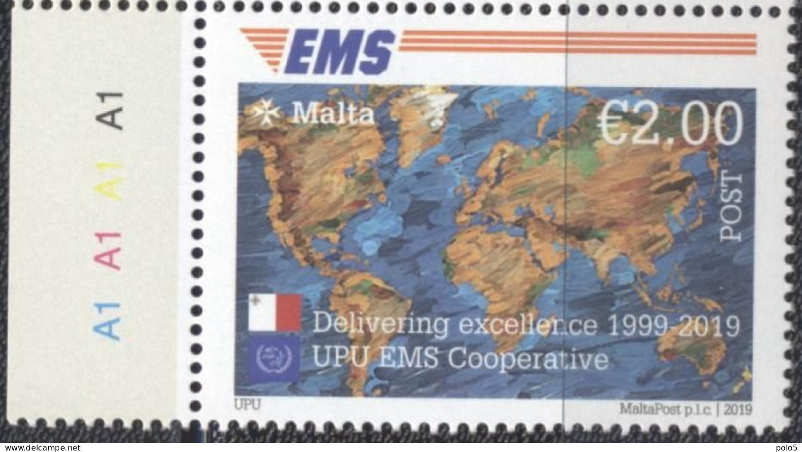 Malta 2019- The 20 Th Anniversary Of UPU EMS Service Set (1v) - Malta