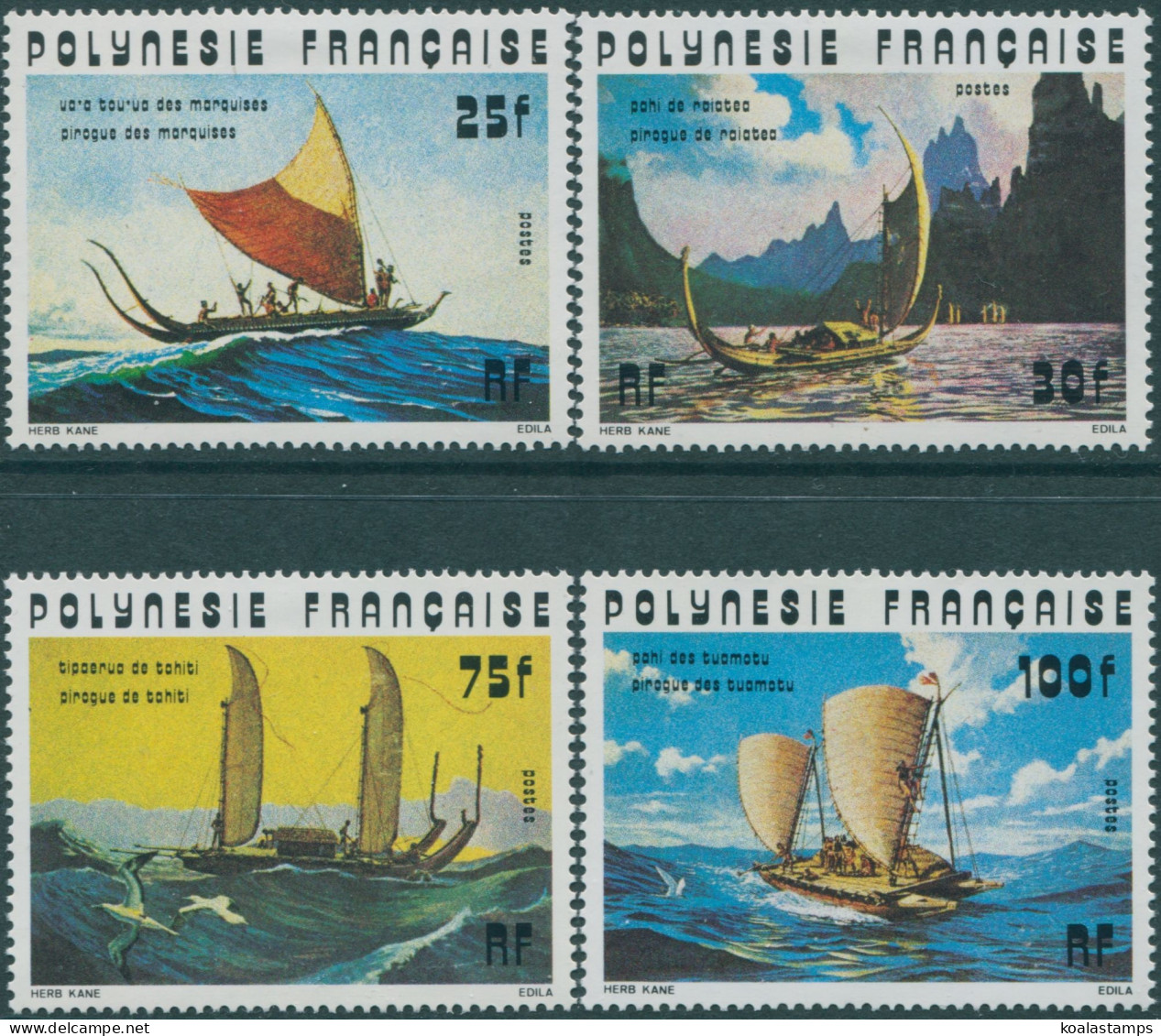 French Polynesia 1976 SG227-230 Ancient Pirogues Set MNH - Other & Unclassified