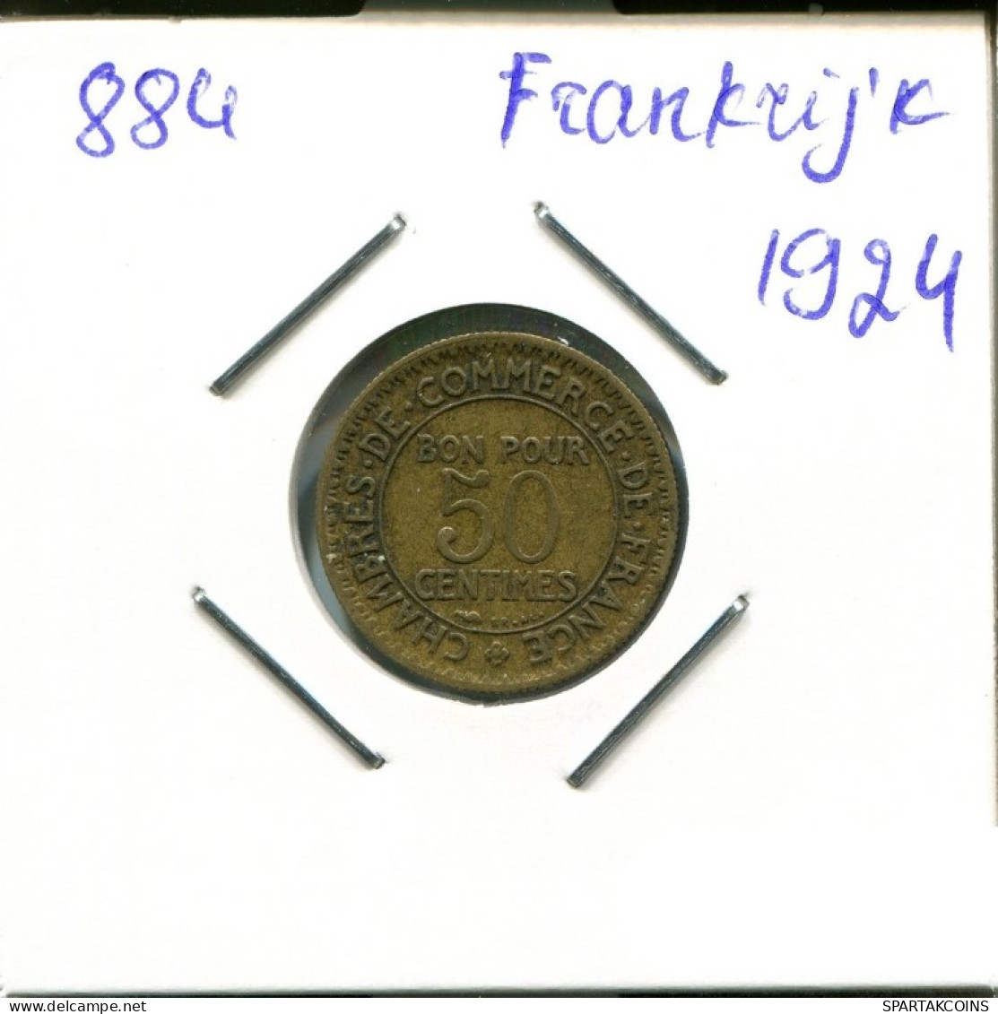 50 CENTIMES 1924 FRANKREICH FRANCE Französisch Münze #AN205.D.A - 50 Centimes