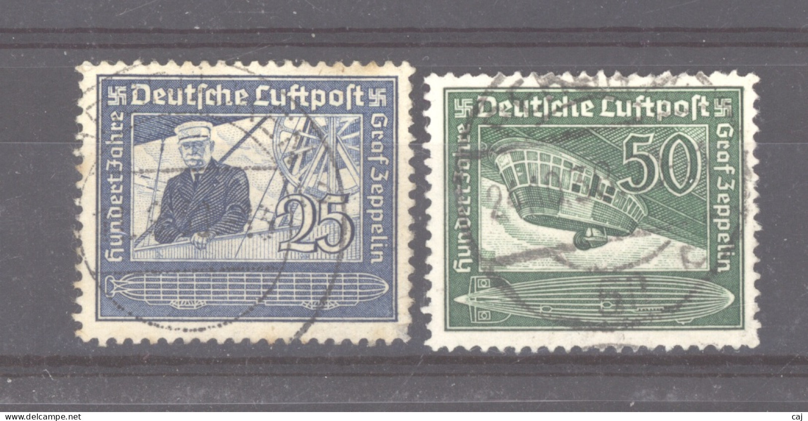 Allemagne  - Reich  -  Avion  :  Mi  669-70  Yv  57-58  (o) - Poste Aérienne & Zeppelin