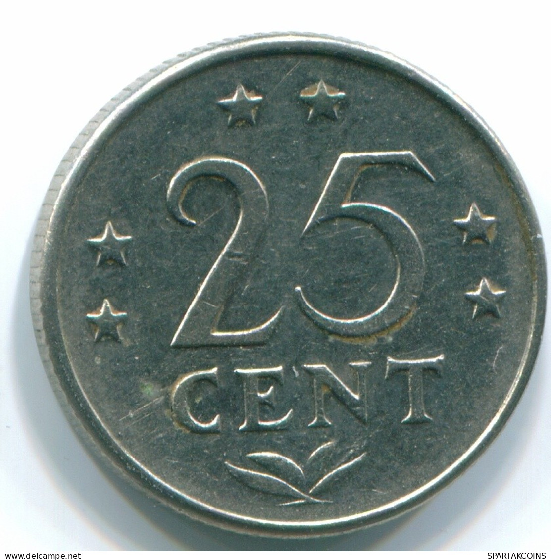 25 CENTS 1971 ANTILLAS NEERLANDESAS Nickel Colonial Moneda #S11554.E.A - Netherlands Antilles