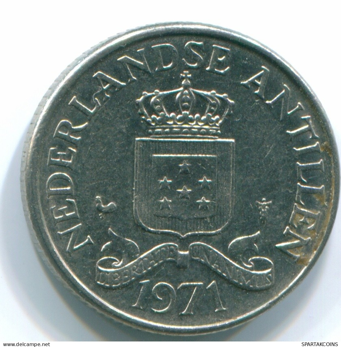 25 CENTS 1971 ANTILLAS NEERLANDESAS Nickel Colonial Moneda #S11554.E.A - Netherlands Antilles