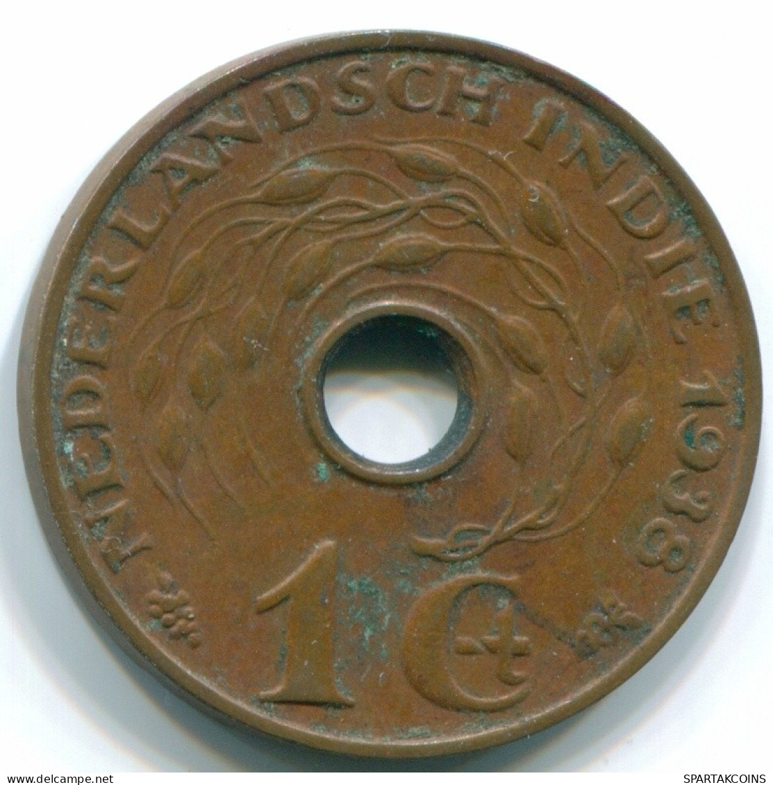 1 CENT 1938 NIEDERLANDE OSTINDIEN INDONESISCH Bronze Koloniale Münze #S10271.D.A - Indes Néerlandaises